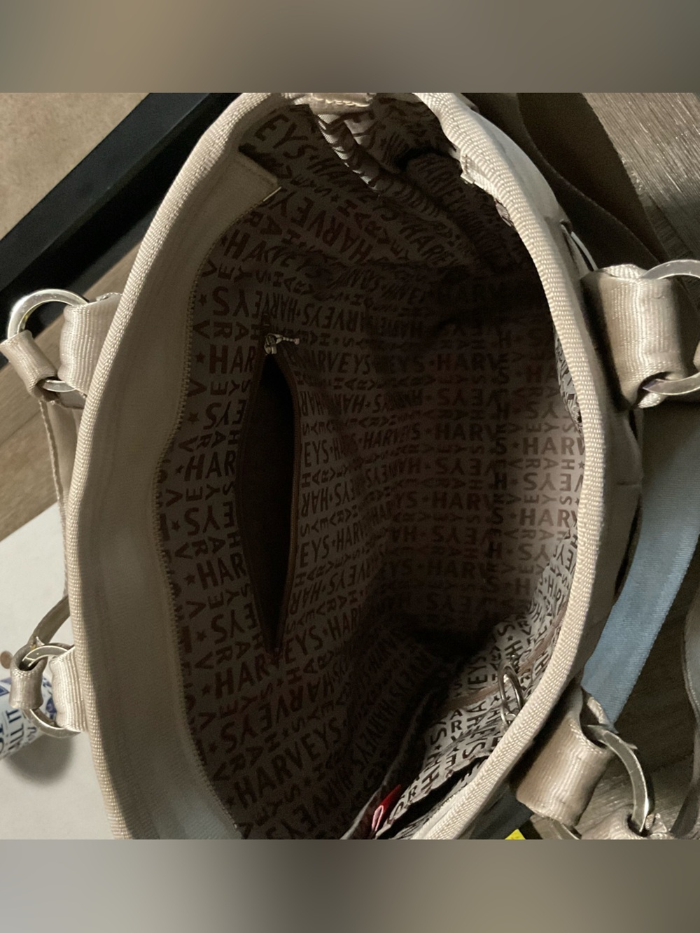 Harveys large beige Shoulder Bag with Branded Interior